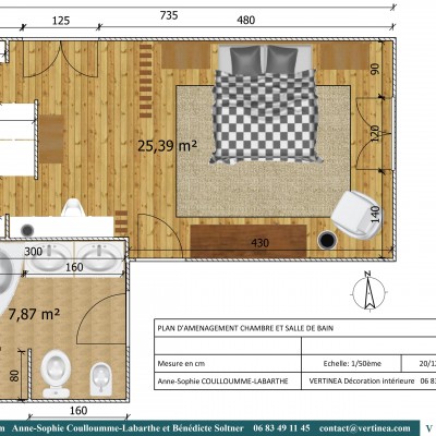 Rénovation aménagement décoration intérieure Lyon Chambre suite parentale