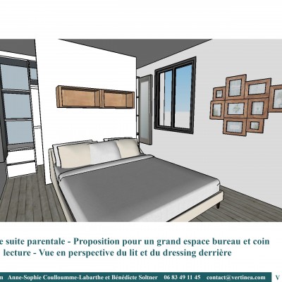 Rénovation aménagement décoration intérieure Lyon Chambre suite parentale