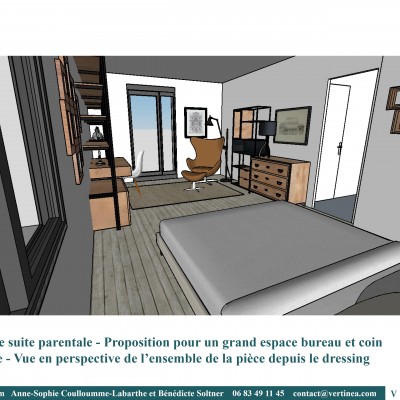 Rénovation aménagement décoration intérieure Lyon Chambre suite parentale