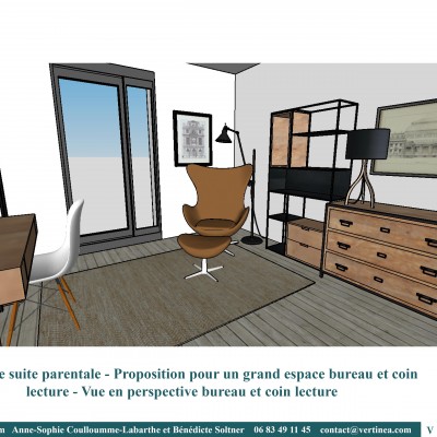 Rénovation aménagement décoration intérieure Lyon Chambre suite parentale