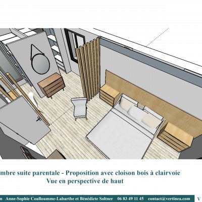 Rénovation aménagement décoration intérieure Lyon Chambre suite parentale