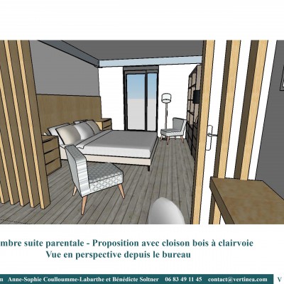 Rénovation aménagement décoration intérieure Lyon Chambre suite parentale