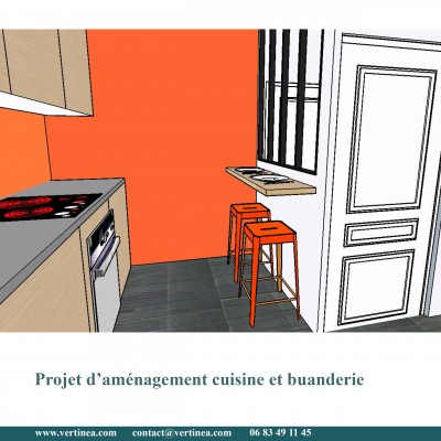 Cuisine plan bar - Conseils aménagement et déco intérieure Lyon Vertinea