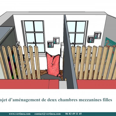 Chambre enfant fille mezzanine - Conseils aménagement et déco intérieure Lyon Vertinea