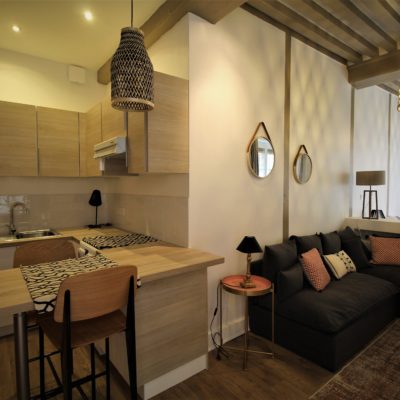Appartement ancien réaménagé avec charme dans un style bohème chic - Décoration intérieure, aménagement, rénovation et suivi de chantier Vertinea à Lyon