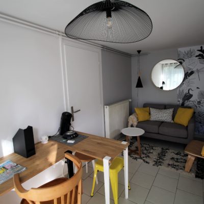 Studio réaménagé dans un style bohème chic - Décoration intérieure, aménagement, rénovation et suivi de chantier Vertinea à Lyon