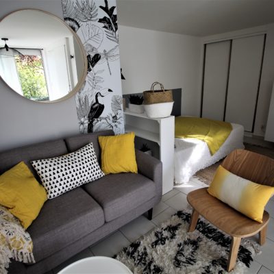 Studio réaménagé dans un style bohème chic - Décoration intérieure, aménagement, rénovation et suivi de chantier Vertinea à Lyon