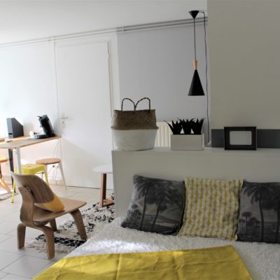 Studio réaménagé dans un style bohème chic - Décoration intérieure, aménagement, rénovation et suivi de chantier Vertinea à Lyon